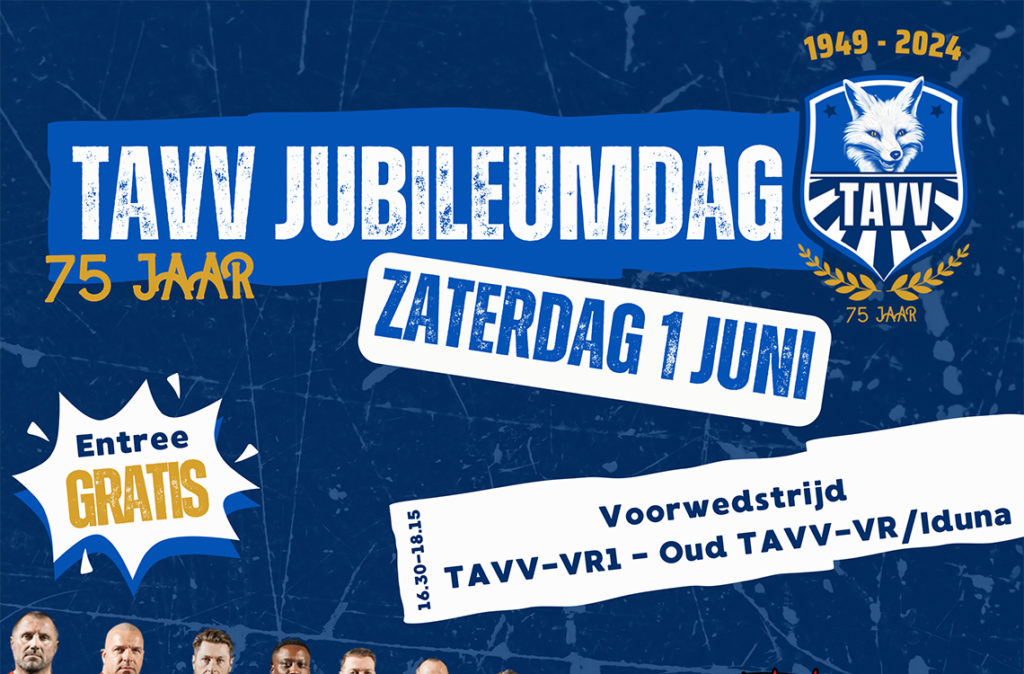 Zaterdag 1 juni jubileumdag 75 jaar TAVV