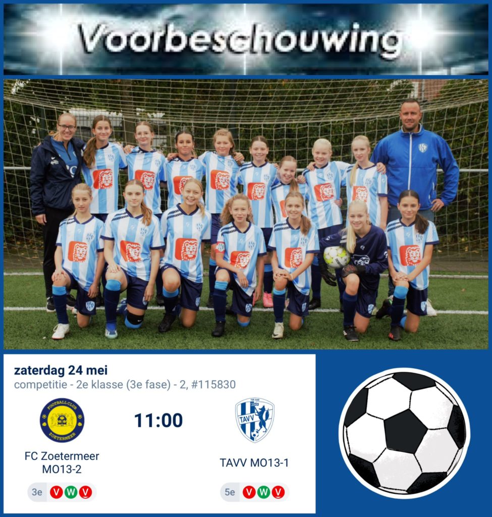 Voorbeschouwing | 24 mei 2025 Zoetermeer MO13-2 vs. TAVV MO13-1