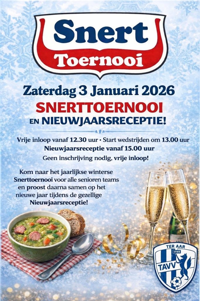 Zaterdag 3 januari 2026 snerttoernooi en nieuwjaarsreceptie!