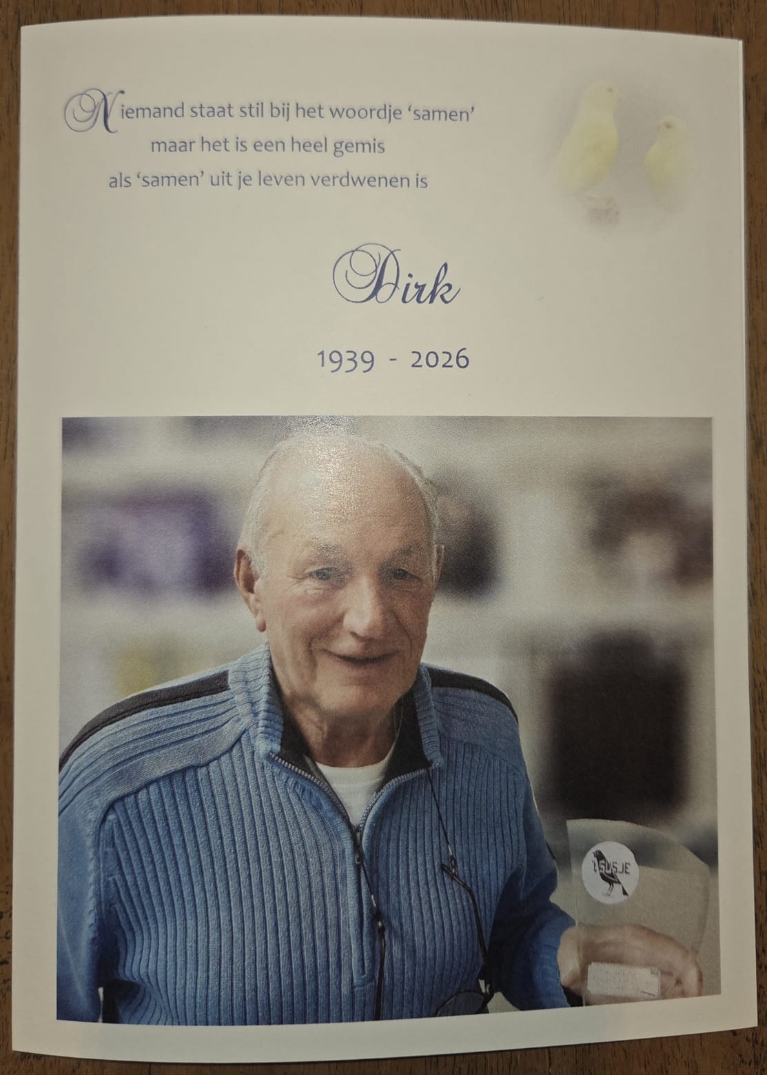 Dirk van Vliet overleden