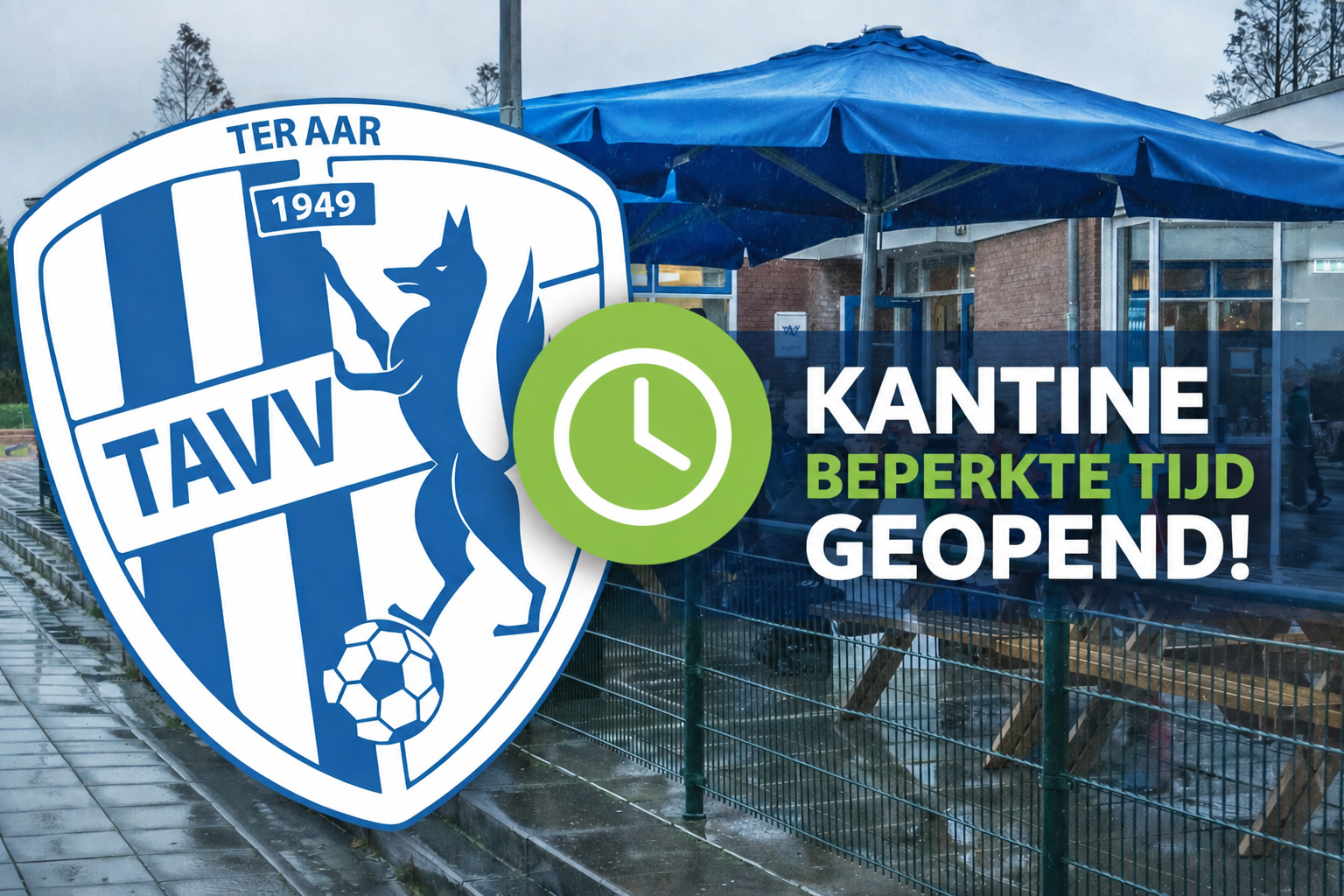 Kantine beperkt geopend – 2 Mei
