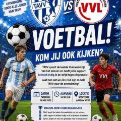 Kom TAVV aanmoedigen!