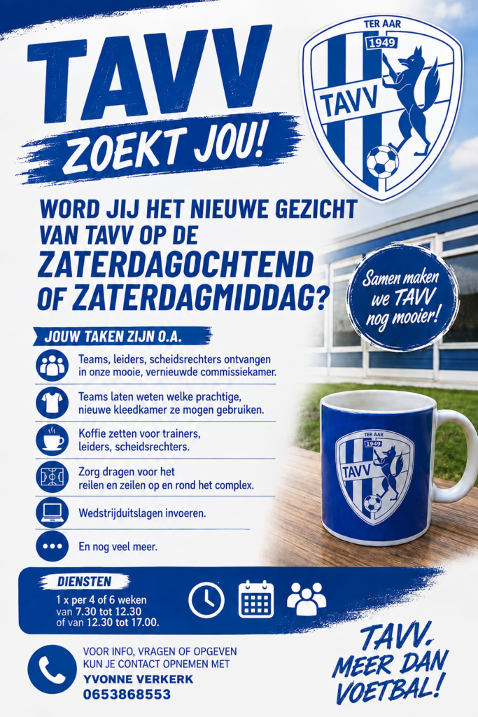 TAVV ZOEKT JOU!